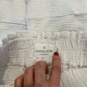 White Gauze Elastic Waist Pants - White